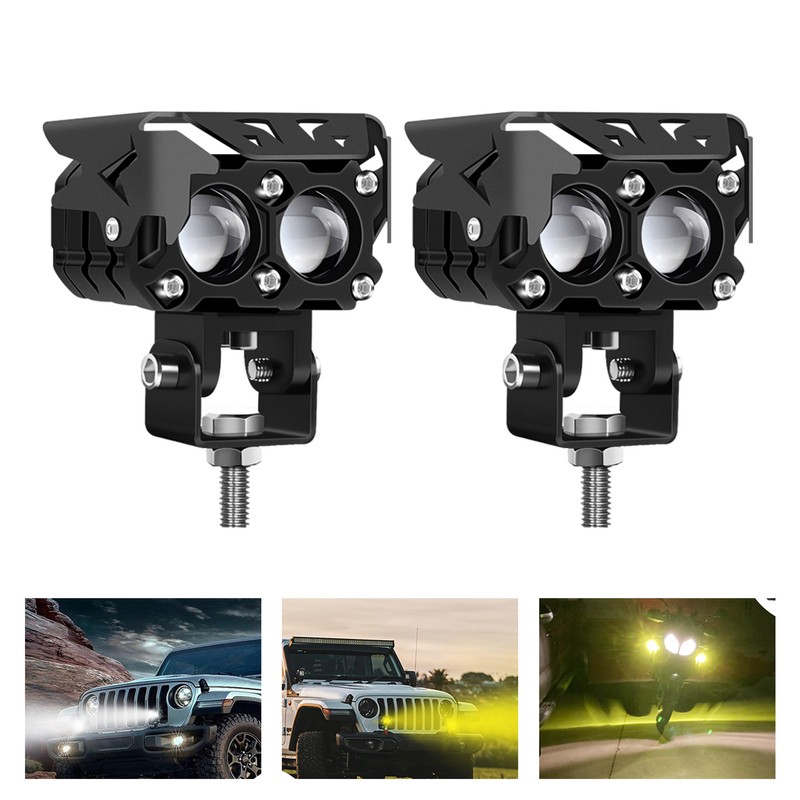 2pcs LED Spotlights 120W 4500LM Yellow White Spot Lamp IP67