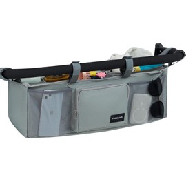 VMEECAEL Double Stroller Organizer with Cooler Bottle Bag for Bob Duallie and Baby Jogger City Mini GT2 Double Stroller Accessories with Insulated Cup Holders Parent Console Jogging Stroller Organizer