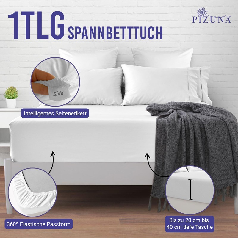 Pizuna Fitted Sheet 90 x 200 cm - 100 x