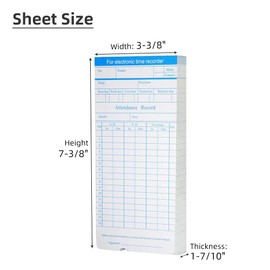 TooCust 100-Piece Time Cards for Employees, Monthly Time Cards 2-Sided, 2-Color Timecards for Time Clocks, Blue/Orange Print, 7-3/8 x 3-3/8 Inch