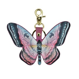 Anuschka Women’s Hand Painted Genuine Leather Bag Charm - Butterfly Melody