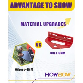 Zero Turn Mower Tow Hitch, 1/4"(6mm) Thick Heavy Duty Steel Universal Lawn Trailer Hitch 2"-5.1" Hole Center, Versatile Chain Slot Rugged Steel With Carriage Bolt Hardware Red