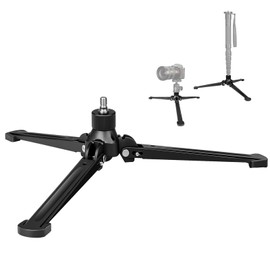 TONYBOO Monopod Tripod Base, Heavy Duty Aluminum Monopod Support Feet with 3/8-Inch Screw, Foldable Desktop Mini Tripod Stand for DSLR Camera, Stabilizer, Camcorder, Outdoor Photography-TM-5