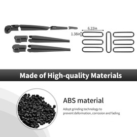 CheroCar Front Rear Window Windshield Wiper+Hood Grill Grille Inserts Cover Frame Trims Fits for 2007-2018 Jeep Wrangler JK JKU Front Rear Window Wiper Arm Decoration Accessories,Black Carbon Fiber