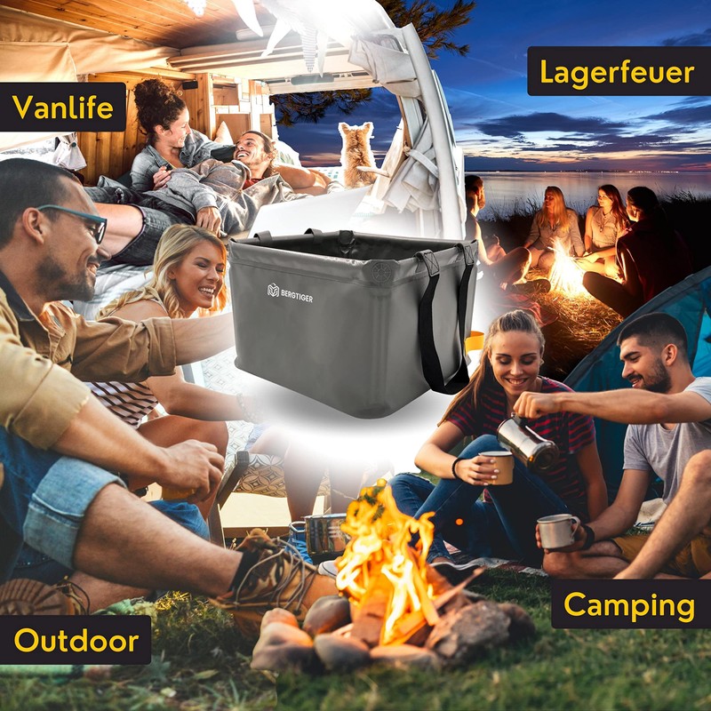 BERGTIGER® Folding Bowl Camping 18 L / 21 L with