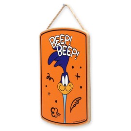Looney Tunes Road Runner Beep Beep Hanging Wood Wall Decor - Fun Road Runner Sign for Home Decorating