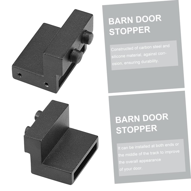 TEHAUX 3pcs Barn Door Stopper Carbon Bumper for Sliding Doors