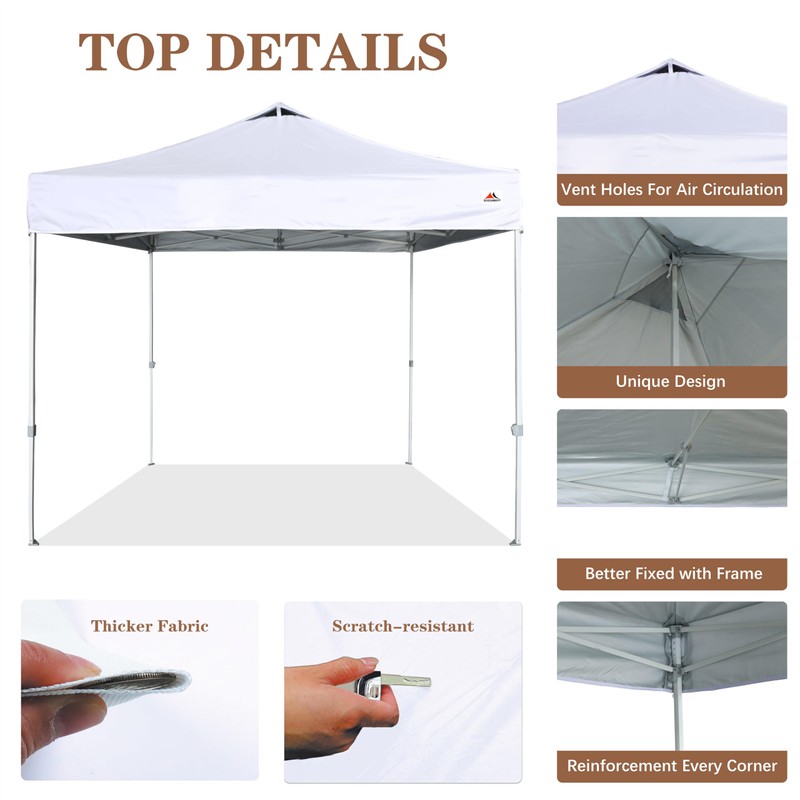 SCOCANOPY Commercial 10x10 Canopy Replacement Top with Air Vent,Canopy Cover