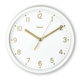 Hama Madeira Table Clock, Diameter 16 cm, Silent, White