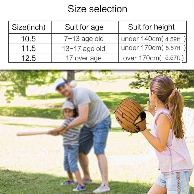 Baseball Gloves, Soft Catch, Practice, Beginner, Includes Shock Absorbing Pad,