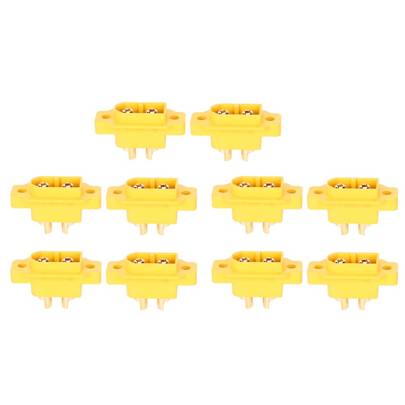 10Pcs Male Plug Connector XT60E1-M Mountable Brass Gold Plated Heat