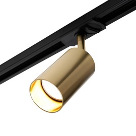 LITECRAFT Mitchell Track Light Low Profile GU10 Adjustable Spotlight Head - Satin Brass