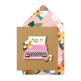 Tache Just To Say Typewriter Greeting Card. Premium Handmade FSC® Certified Greeting Card With Envelope.