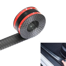 BoYeeBo Universal Carbon Fibre Car Door Entry Guards Protector, Flexible Self-Adhesive Car Door Sill Sticker for Car SUV Truck Door Entry Guards (Black, 3×250cm / 1.2×98.4" (W×L))