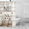 Tijuboni Farmhouse Shower Curtain Cotton Flowers Shower Curtains for Neutral