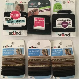 scünci LOT OF 6 - SCUNCI Hair Ties TOTAL 80 Ties!