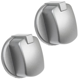 SPARES2GO Control Knob Switch Button for Indesit Cooker Oven (Pack of 2, Silver/INOX)