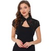 Allegra K Women's Lace Shrugs Stand Collar Cropped Formal Shoulder