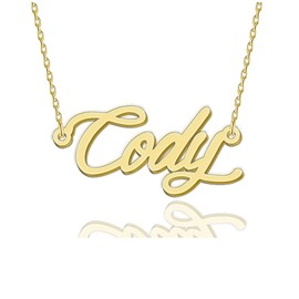 HUAN XUN Cody Necklaces Gold Name Necklace for Women Charm Initial Jewelry for Mom Mama Birthday Anniversary