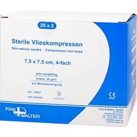 Non-Woven Compresses 7.5 x 7.5 cm Sterile 4-Ply Pack of 50