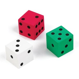 EAI Education QuietShape® Foam Dot Dice: Set of 36 Red/Green/White