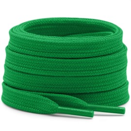 DELELE Solid Flat Shoe Laces: Hollow Thick Dark Green Shoelaces for Sneakers 2 Pair 63 inch