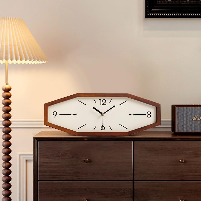 DaguyS Wooden Retro Wall Clocks, 18 Inches Square Clocks Rectangular