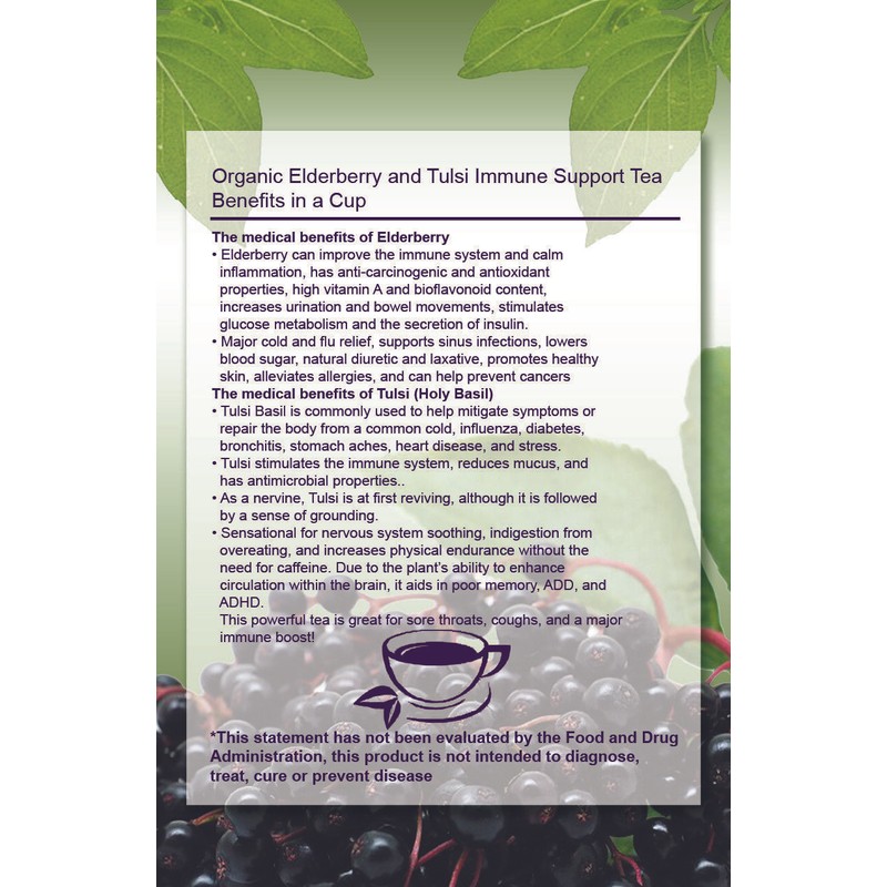 Dr Nettles Natural Beauty Elderberry and Tulsi Immune Boosting Tea