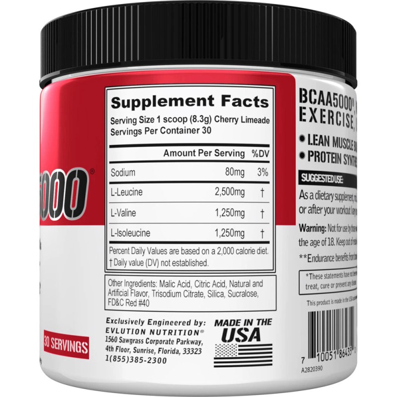 EVL BCAA 5000: Premium Amino Acid Powder for Post &