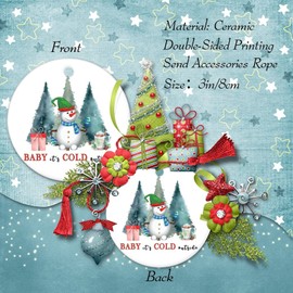 Baby It’s Cold Outside Snowman Ornament for Christmas Tree Decor Marshmallow Christmas Tree Hot Chocolate Novelty Ceramic Christmas Ornament Christmas Eve Party Decorations Ornament 2022