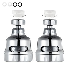 2 unidades de 3 modos ajustables para grifo, accesorio giratorio de 360 grados, para fregadero de cocina, ahorro de agua, boquilla extendida, chapado 