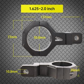 LIZARD GO Tube Clamp Univesal 360 Degree Mount Horizontal Bar Clamp 1.625 inch,1.75 inch,1.875 inch,2.0 inch,Roll Bar Clamp for LED Light Bar,Cube Lights,ATVs Whips (4Pack)