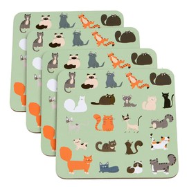Nine Lives Cat Coasters (set Of 4)