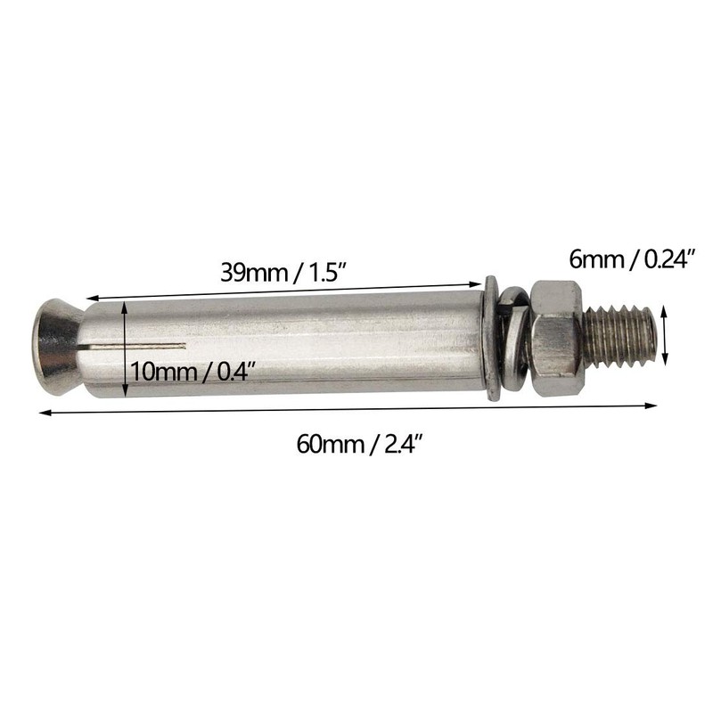 Sipery Expansion Bolts, 304 Stainless Steel External Hex Nut Expansion