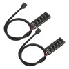 2Pcs PWM Fan Hub 5 Way 4Pin 13.8in Cable Length