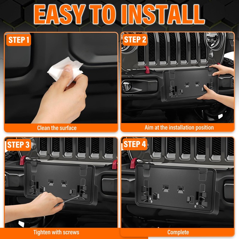 ABS Front License Plate Holder & Frame Bracket- Enhanced Anti-