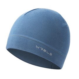 WRELS Fleece Knit Hat, Beanie, Knit Cap, Cold Protection, For Winter, Men's, Women's, 20.9 - 24.4 inches (53 - 62 cm), Snow Boating, Cycling, Mountain Climbing, Running, Skiing, Blue x 1