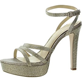Jessica Simpson Women's Balina Ankle Strap Platform Sandal Heeled, Gold, 8.5
