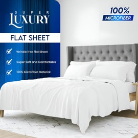 King Sheet Set Luxury 1800 Soft Microfiber Hotel Luxury Cooling Bed Sheets Wrinkle & Fade Resistant- 15“ Deep Pockets Sheets for King Size Bed 4 Piece Set - Bedding Sheets & Pillowcases- White