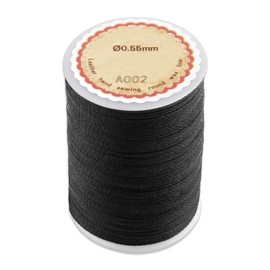 0.5 mm Waxed Cord for Jewellery Making, 80 m, Black Waxed Thread for Bracelets, Waxed Cord Sewing Kit for Beginners and Professionals, Sewing Accessories Including, Sewing Thread, Needles, Scissors