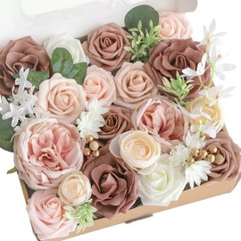 Lookein Artificial Flowers for DIY Wedding Decoration Bridal Bouquet Table Centerpieces Flower Wreaths Aisle Decoration Home Decor, Elegant Dusty Rose