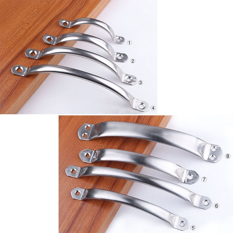 10 Pcs Stainless Steel Hollow Door Drawer Handles with Screws