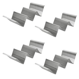 SYF-UN Taco Holder 4 Pack Stainless Steel Taco Stand Rack with Handles 21x10x5CM Tortilla Holder Taco Tray Holds Up to 3 Tacos Suitable for Home and Restaurant Easy to Clean Silver