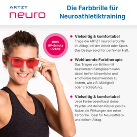 ARTZT neuro Coloured Glasses Red 130 x 80 mm