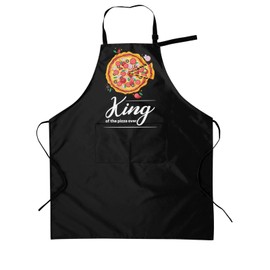 YDTBRUF Pizza Apron Bbq Pizza King Aprons For Men Kitchen Apron Waterproof With Pockets Cooking Aprons For Women Adjust The Neck For Kitchen Chef Baking Grilling Bbq Dishwashing Gardening Waitress