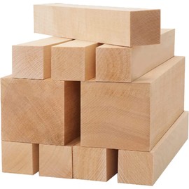 COHEALI 10 Pcs Carved Basswood Strips Basswood Blocks Wood Turning Blanks Wooden Block Unfinished Wood Carving Cube Wood Square Block Basswood Carving Block Cutting Timber Bamboo