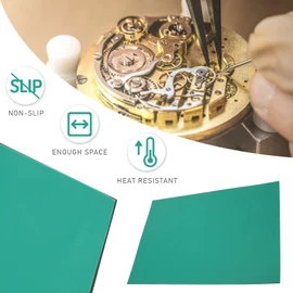 Dark Green Non?Slip Watch Repair Mat Stable Heat?Resistant Non?Slip Watch Repair Work Pad Soldering Station Mat for Watchmakers Watch Repairing Workers