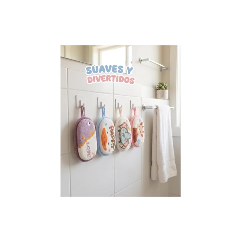 4 Esponja De Baño Para Bebe De Algodón, 15 X