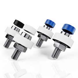 L & P Car Design A0023-1 Kennzeichen Schrauben Kennzeichenbefestigung 4er Set M5 x 20mm DIN 84 mit Abdeckkappen Befestigung für KFZ Nummernschild