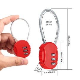 Set of 4 Combination Lock, 3 Digit Suitcase Lock, Combination Locks, Small Padlock with Combination, Keyless Resettable for Suitcases, Cabinets, with 4 x Coders